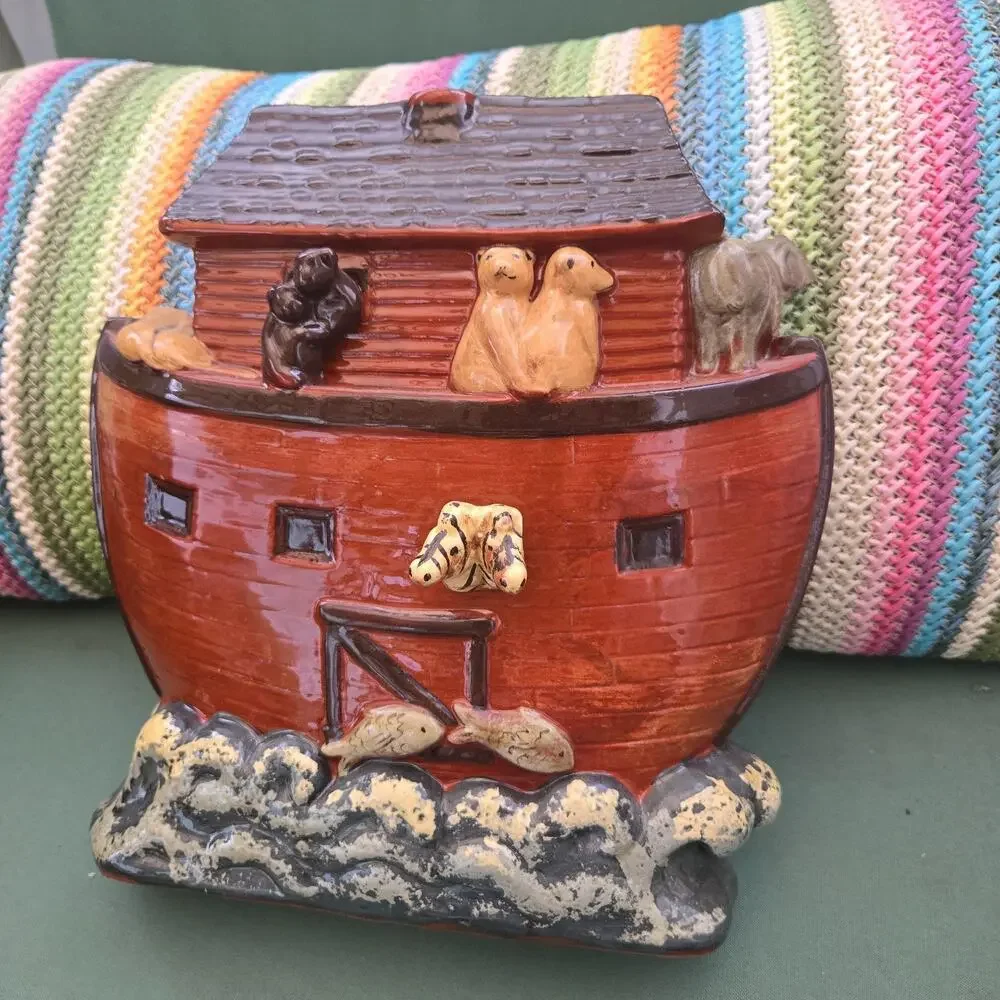 Large ELDRETH POTTERY Redware NOAH'S ARK Sculpture Figurine 9